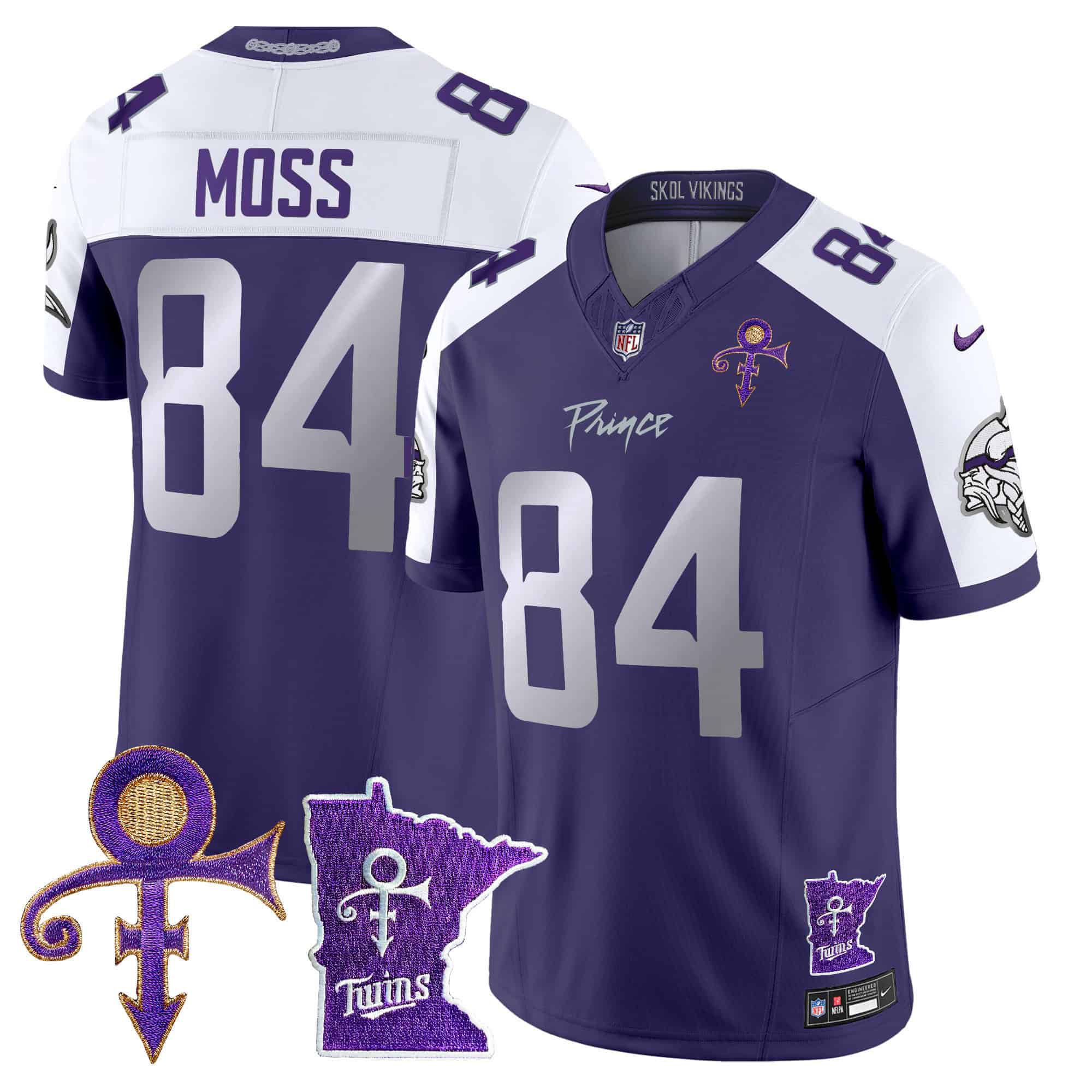 Men Minnesota Vikings #84 Moss Purple 2024 Nike Prince Vapor Limited NFL Jersey
